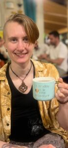Tim with a cup of tea